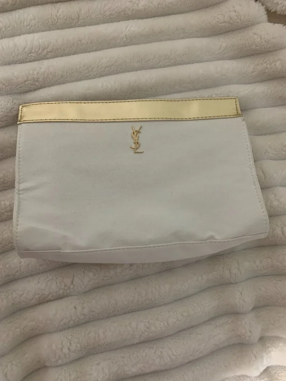 YSL Vintage Cosmetics Clutch White Gold Bridal Like New - Picture 5 of 5